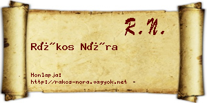 Rákos Nóra névjegykártya