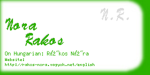 nora rakos business card